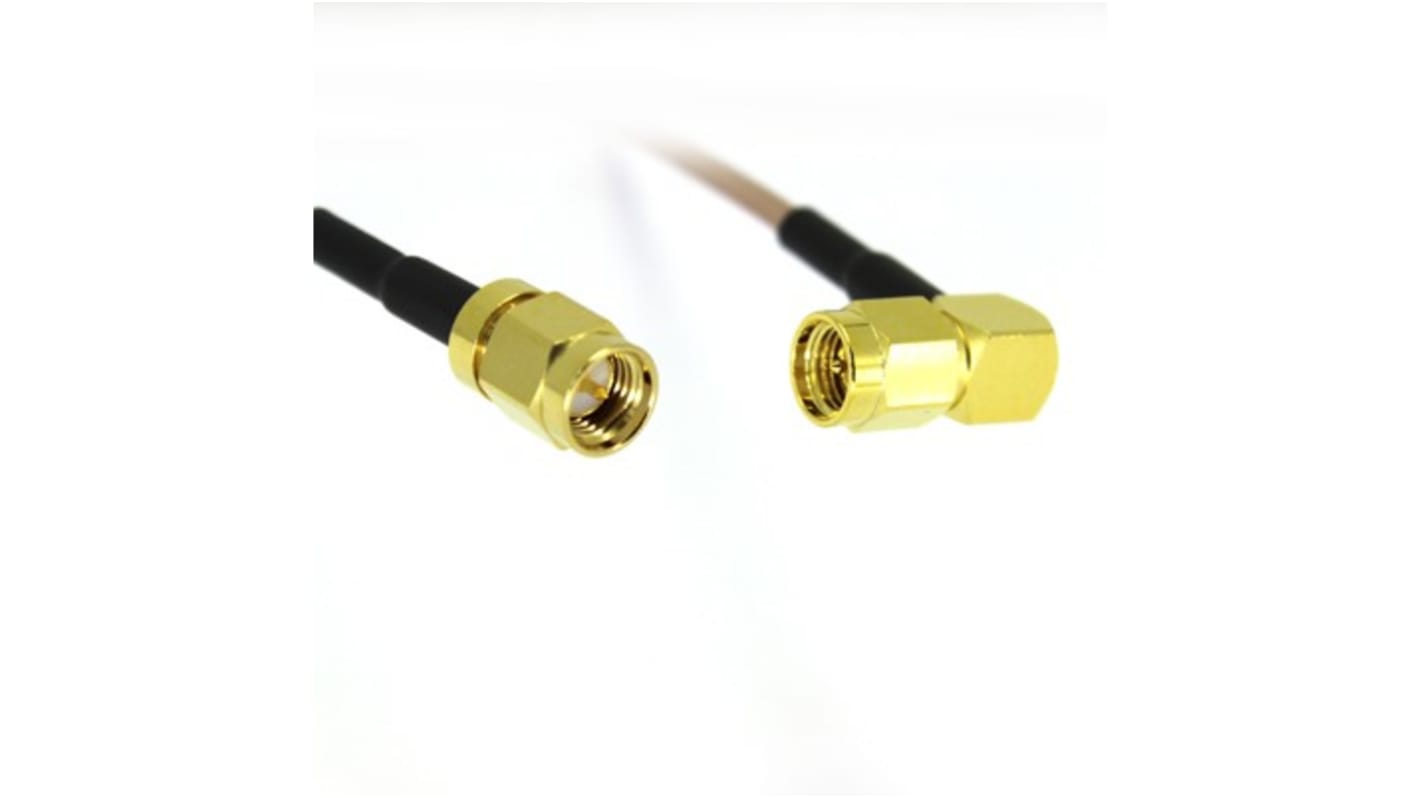 RS PRO Brun RG316 Koaksialkabel, 50 Ω SMA til SMA, 500mm UD: 2.5mm