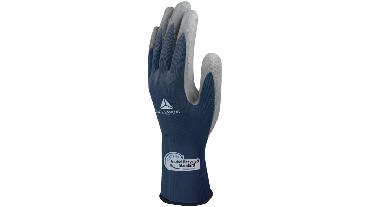 Delta Plus VE702GREEN Blue Polyester Abrasion Resistant, Cut Resistant, Puncture Resistant Gloves, Size 10,