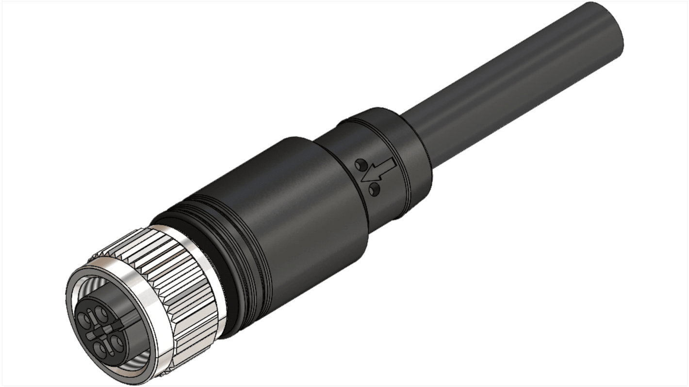 RS PRO Straight Female 4 way M12 to Actuator/Sensor Cable, 2m