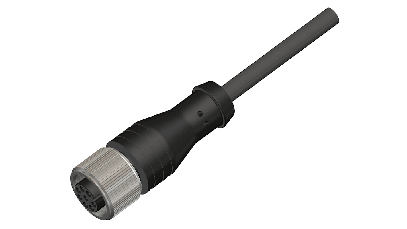 RS PRO Straight Female 8 way M12 to Actuator/Sensor Cable, 5m