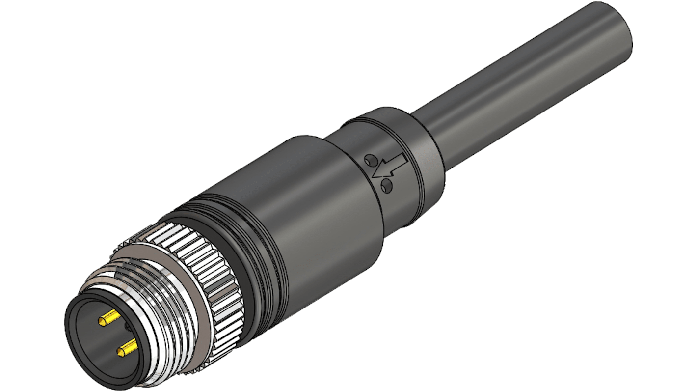 RS PRO Straight Male 4 way M12 to Actuator/Sensor Cable, 2m