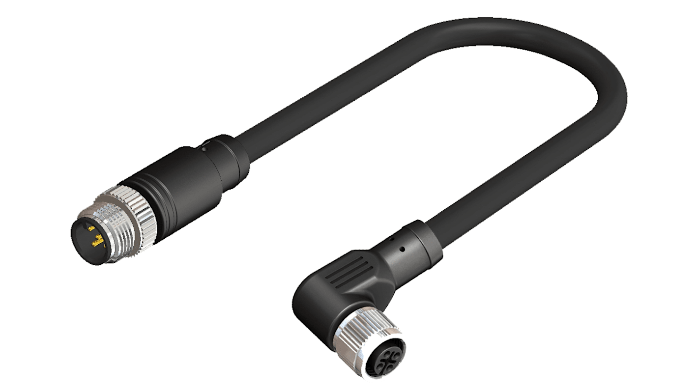 Cable para sensor/actuador RS PRO, con. A M12 Hembra, 4 polos, con. B M12 Macho, 4 polos, long. 5m