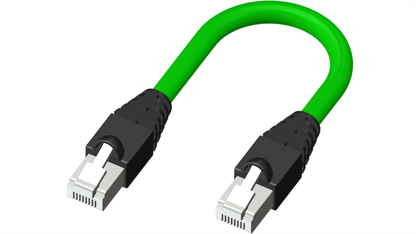 RS PRO, 10m Cat5e, Green RJ45 to Male RJ45 Female