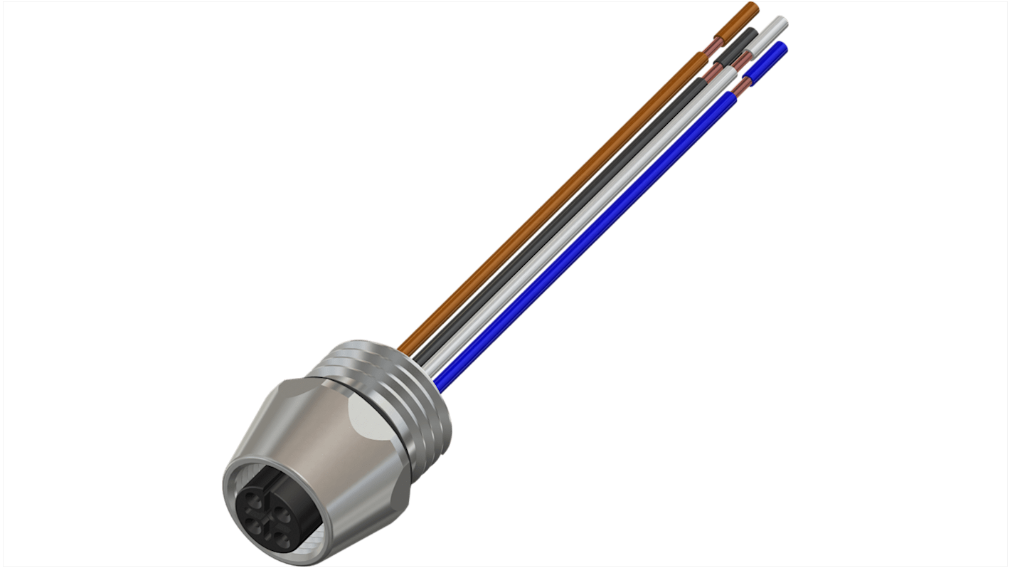 RS PRO Industrial Circular Connectors, 4 Contacts, Panel Mount, M12 Connector, Plug and Socket, Female, IP67