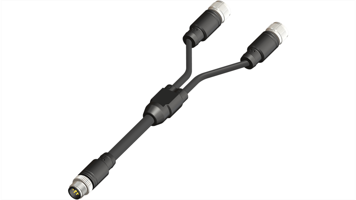 Kabel do siłownika/czujnika ze złączem Złącze M12 liczba rdzeni 8 długość 300mm Rodzaj A Męskie Złącze B Złącze M12