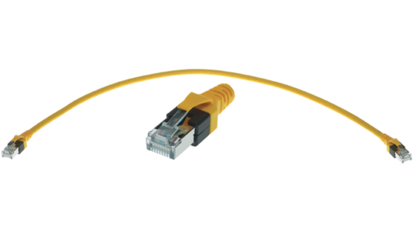 HARTING Ethernetkabel Cat.6, 200mm, Gelb Patchkabel, A RJ45 S/FTP Stecker, B RJ45, Polyurethan