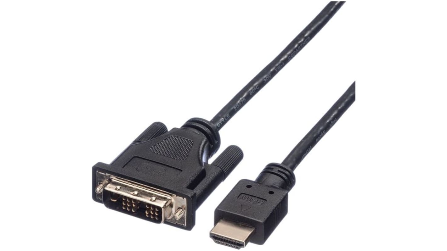 Roline, Male DVI-D to Male HDMI Cable, 1m