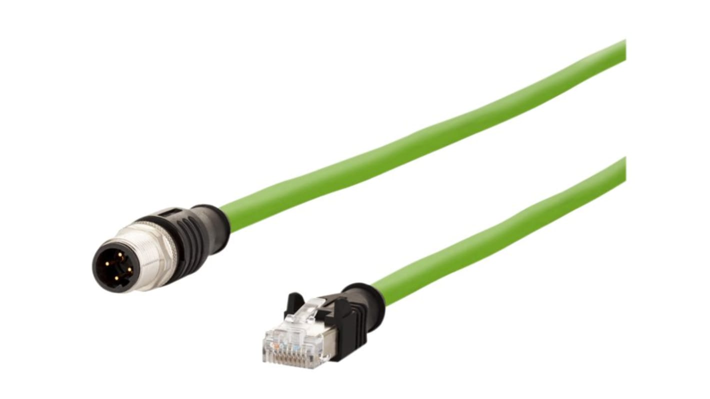 Złącze i kabel ze złączem Złącze M12 długość 1m Rodzaj A Męskie Złącze B RJ45