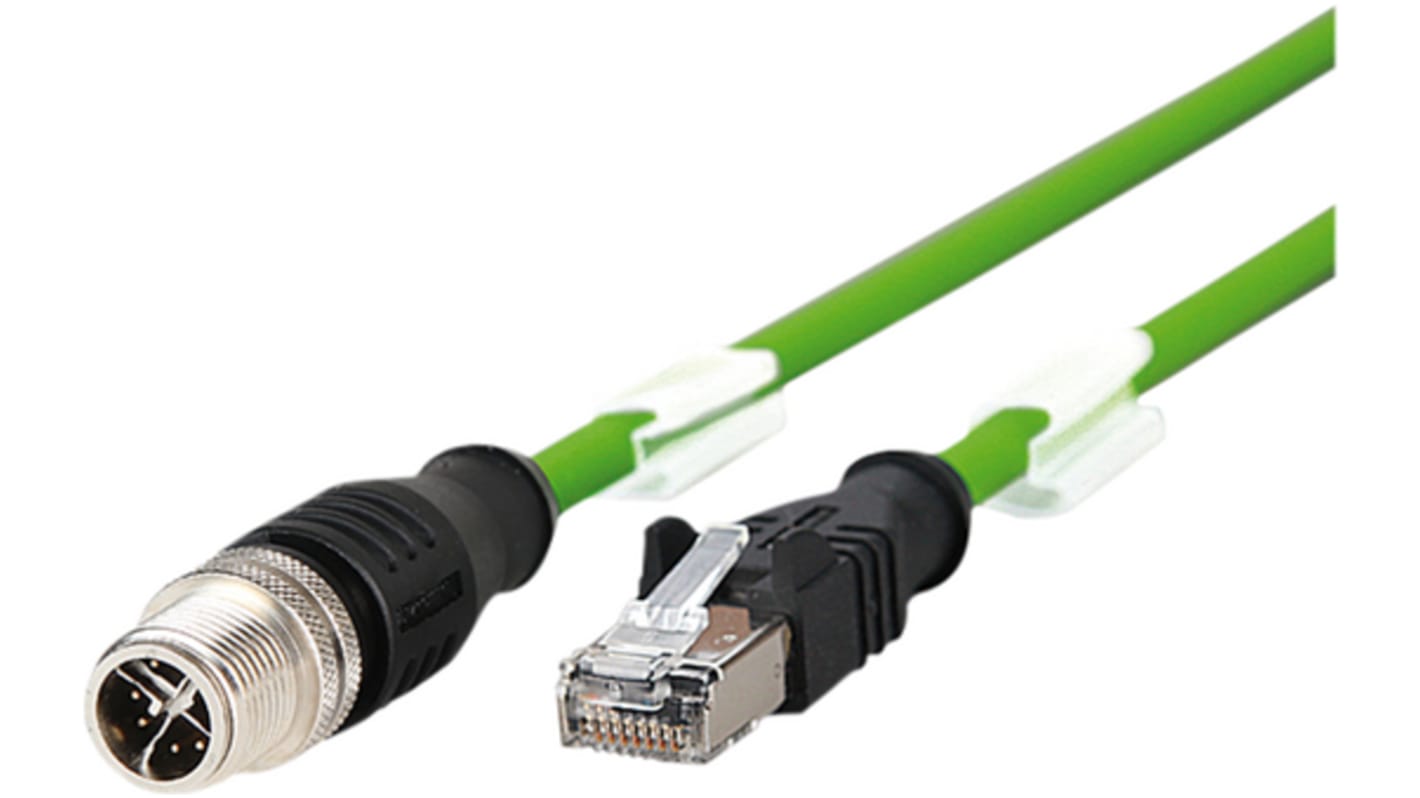 Złącze i kabel ze złączem Złącze M12 długość 1m Rodzaj A Męskie Złącze B RJ45