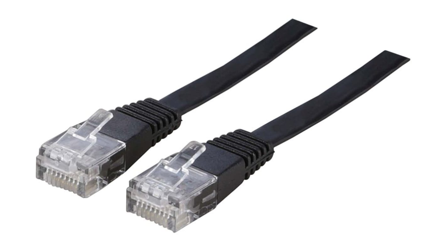 Patchcable CAT6 UTP flat black 2.0m