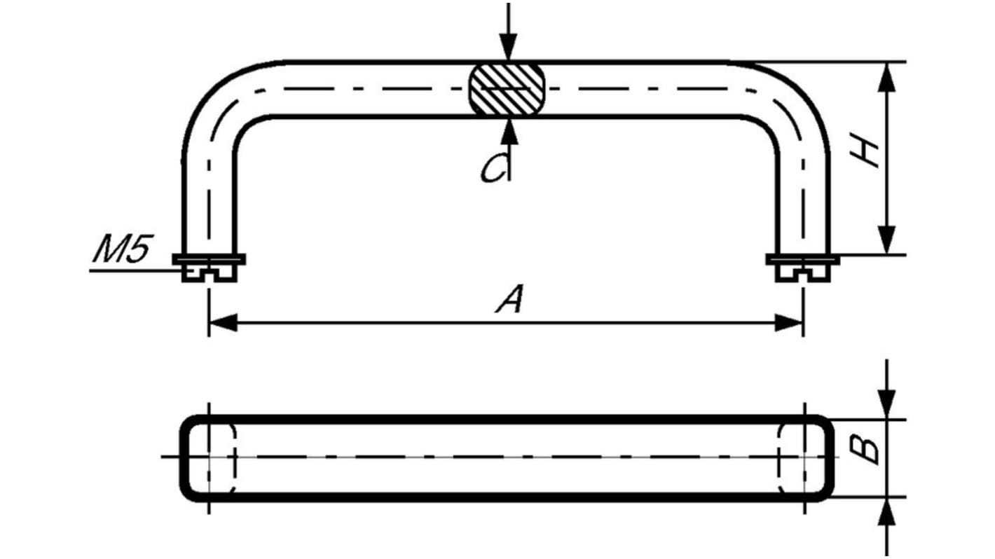 Bow handle/aluminium 88mm