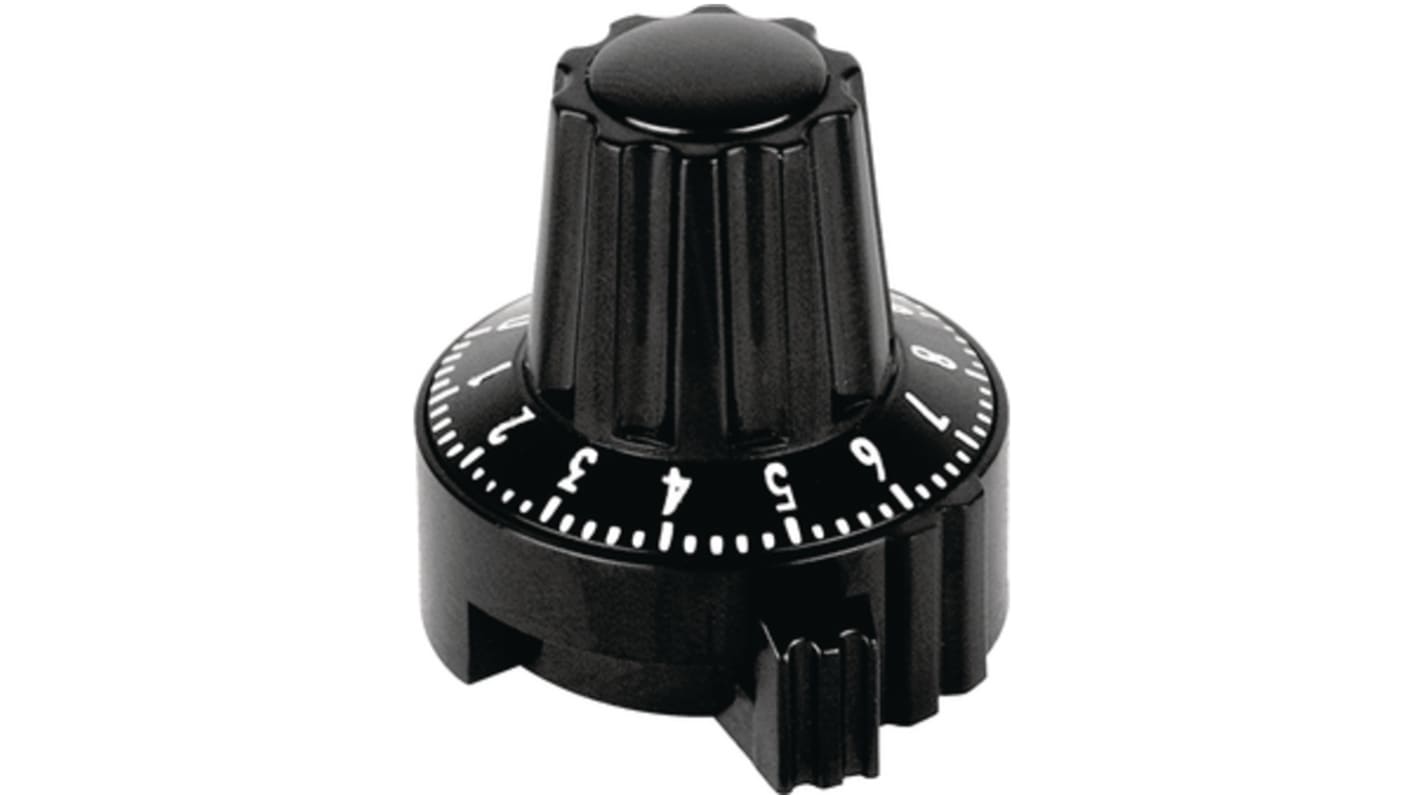 Locking knob with scale Black 22.8mm