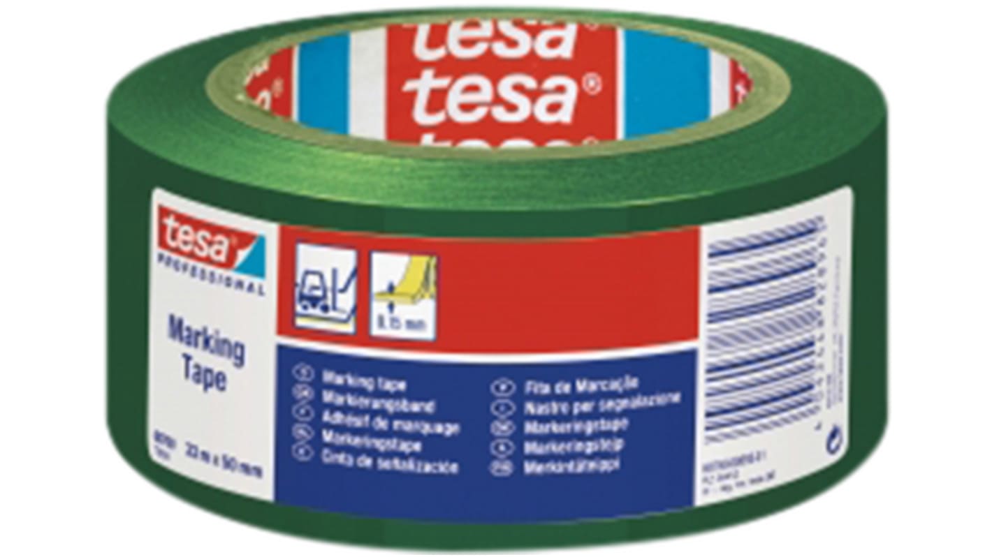 Nastro di marcatura pavimenti Neon verde Tesa, in PVC morbido 33m