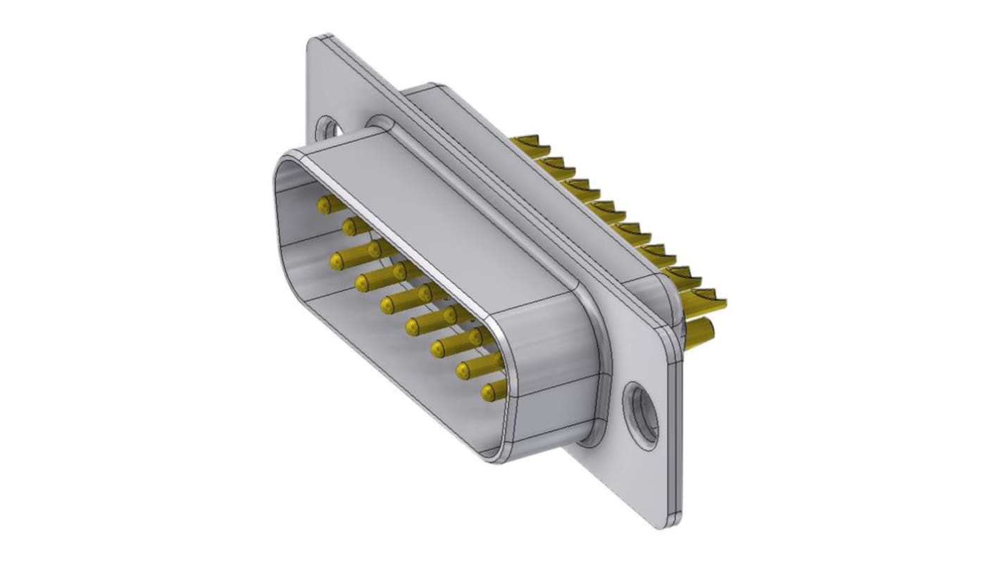 Deltron Connectors DT15 15 Way Horizontal D-sub Connector Plug