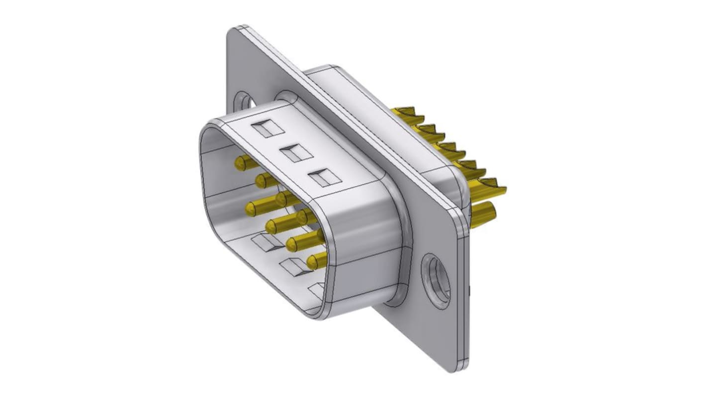 Deltron Connectors DTZ 9 Way Horizontal D-sub Connector Plug