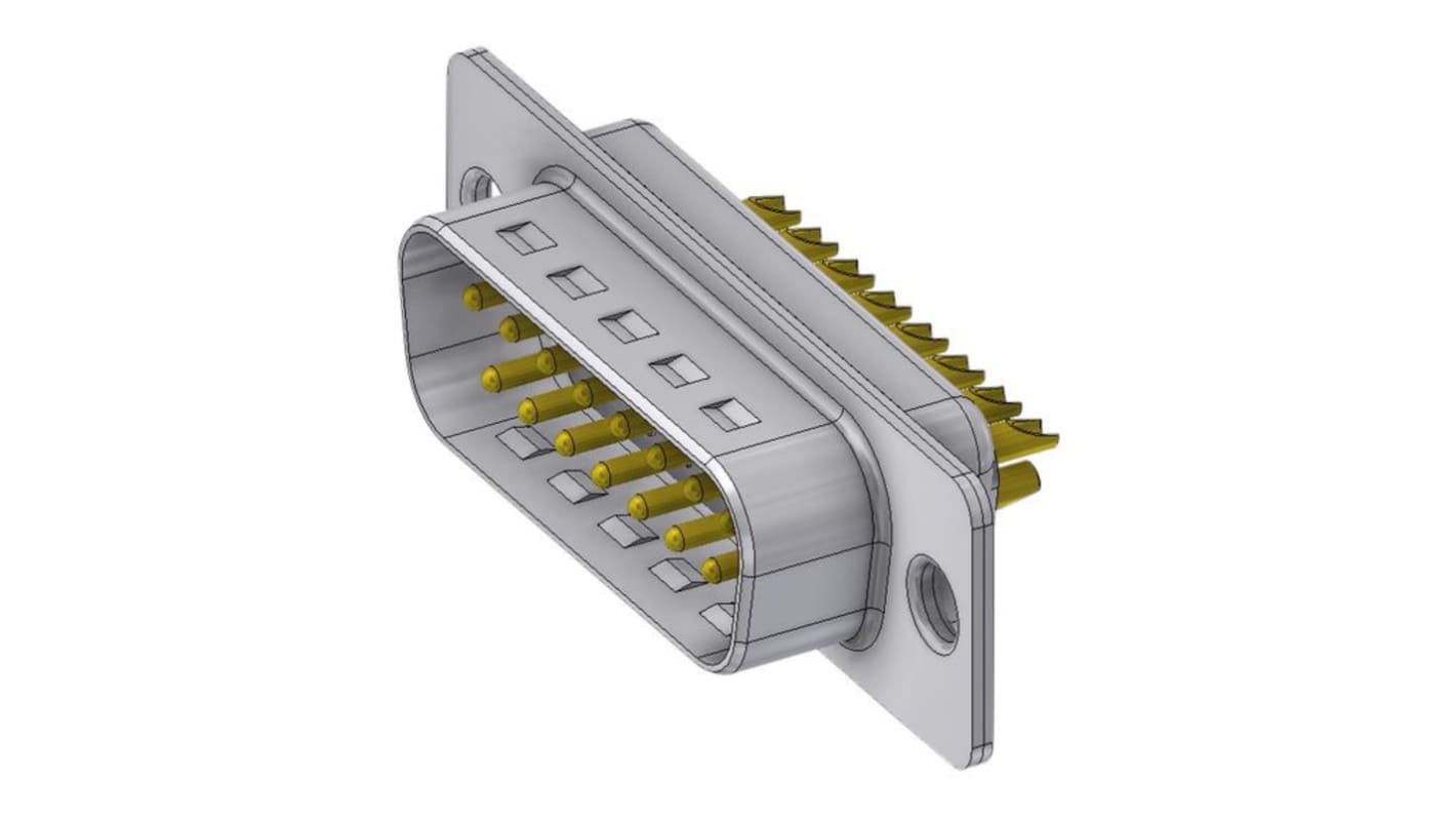 Deltron Connectors DTZ 15 Way Horizontal D-sub Connector Plug
