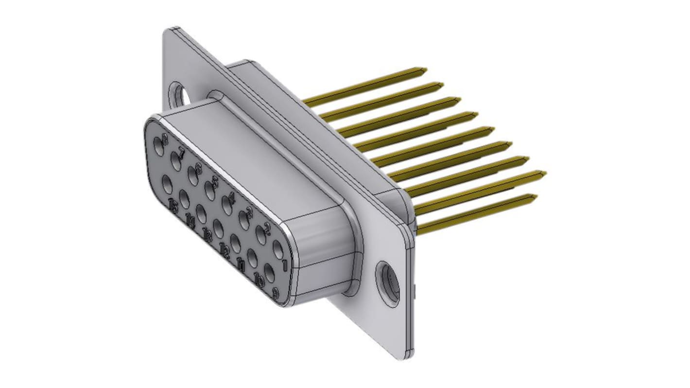 Deltron Connectors DTZ 15 Way Horizontal D-sub Connector Socket
