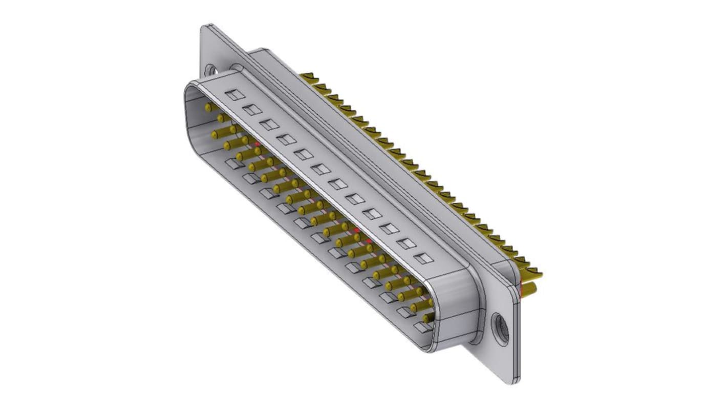Deltron Connectors DTS 37 Way Free Hanging (In-Line) D-sub Connector Plug, 2.77mm Pitch