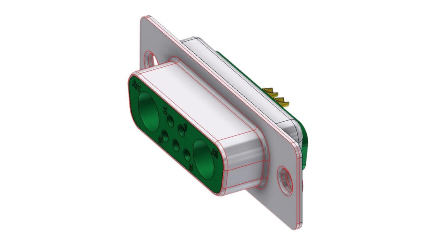Deltron Connectors DTS 10 Way Horizontal D-sub Connector Socket