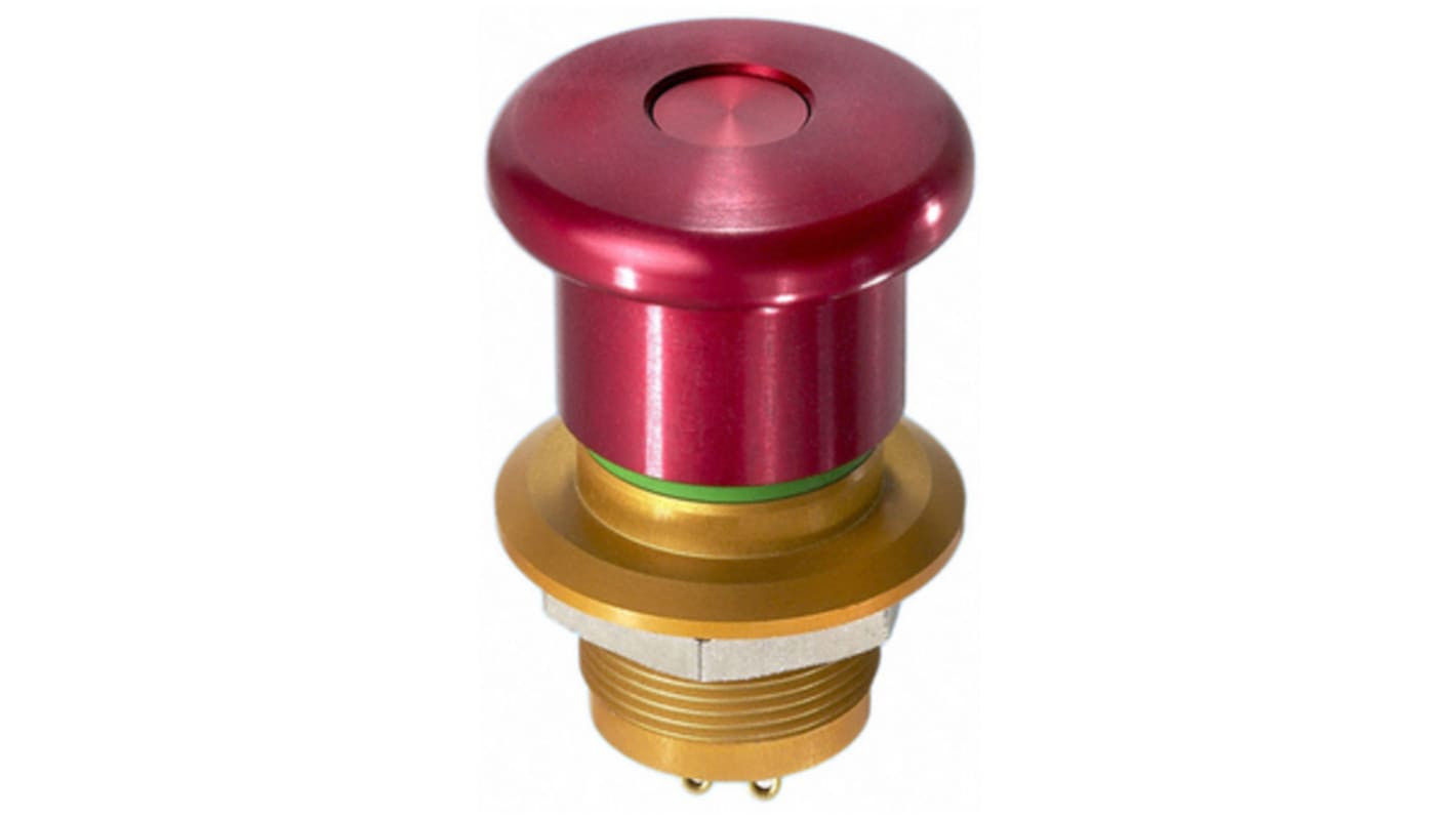 APEM ES Series Series Emergency Stop Push Button, Panel Mount, 22.2mm Cutout, 2NC, IP65