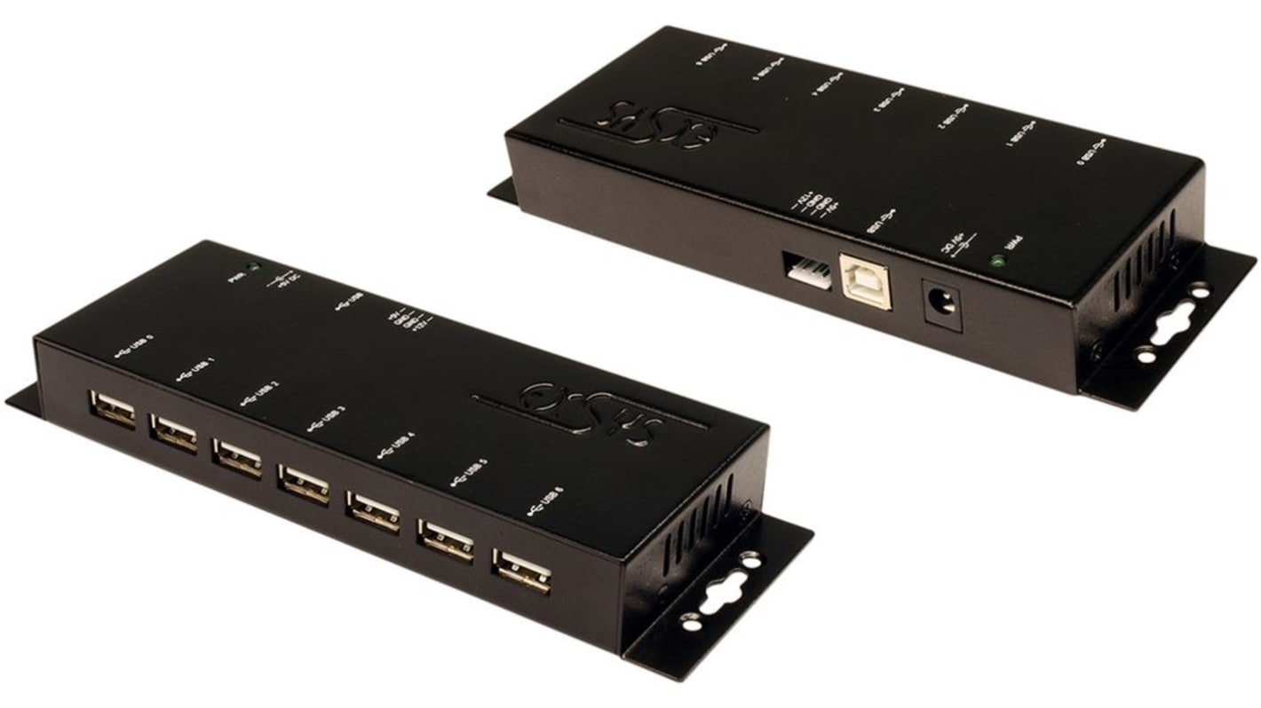 Exsys 7 Port USB 2.0 USB A, USB B  Hub, 178.40 x 59.50 x 23.20mm