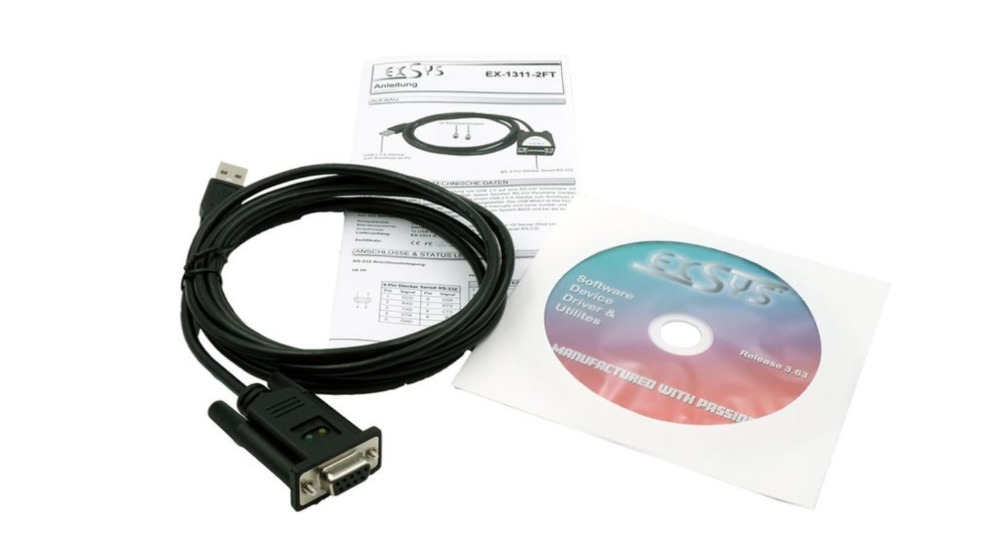 Exsys USB 2.0 USB A Male to SubD9 Female Interface Converter