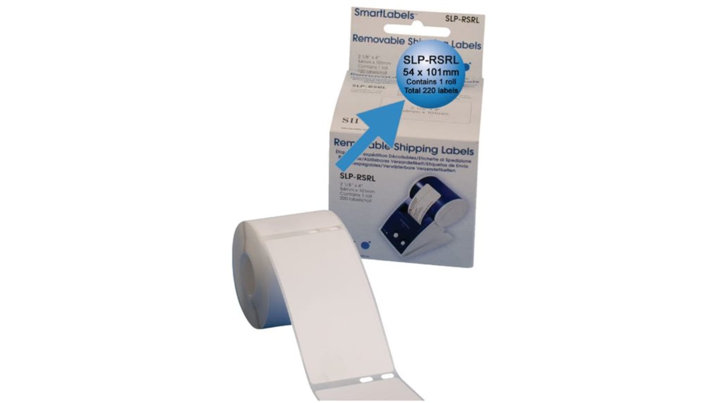 Rotolo di etichette adesive Seiko Instruments L. 54mm x H. 101mm, conf da 200 pcsPer rotolo, col. Bianco