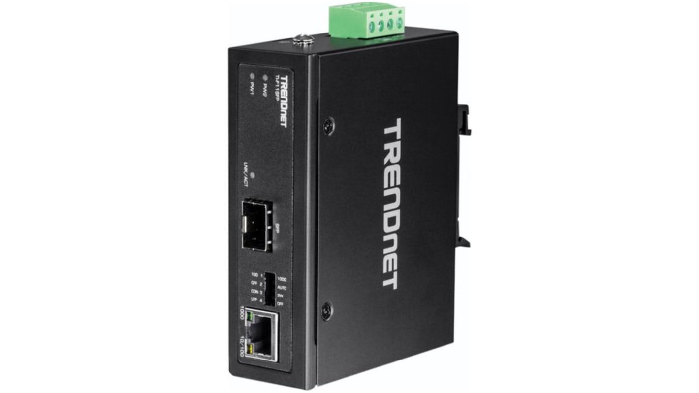 Konwerter multimedialny, RJ45, SFP, Półdupleks/Pełny dupleks, 80km, 100/1000Mbit/s