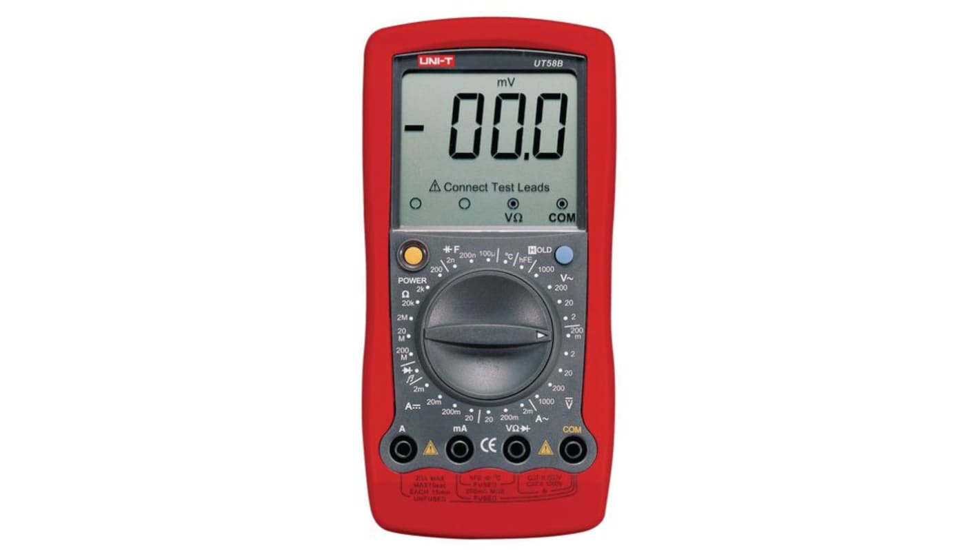 UNI-T UT58B Digitalt multimeter, 20A ac, 750V ac