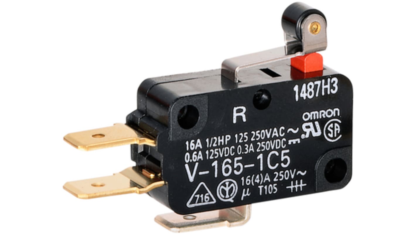 Łącznik Micro z dźwignią z rolką Omron 1CO IP40