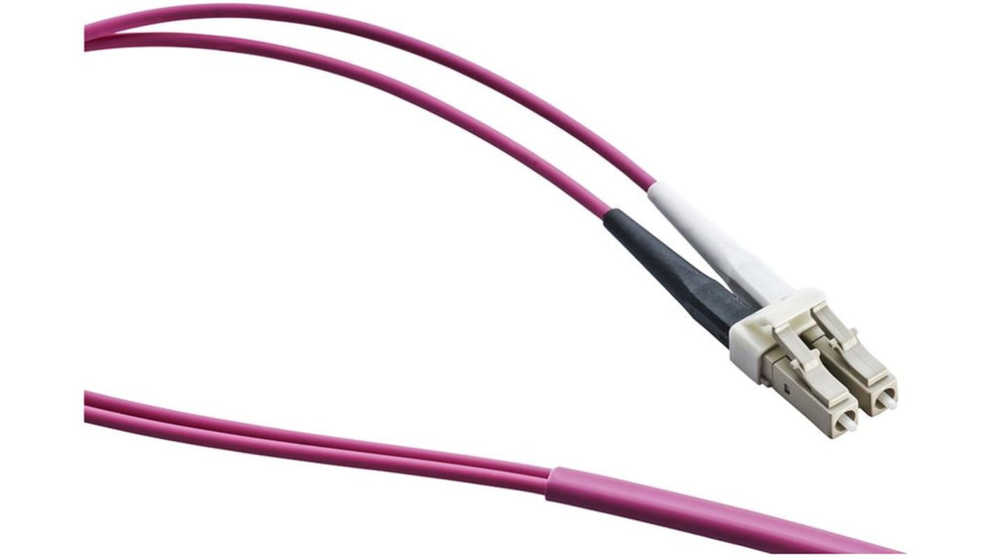 Cable de fibra óptica Leoni Kerpen OM4, con A: LC, con B: LC, long. 2m Morado