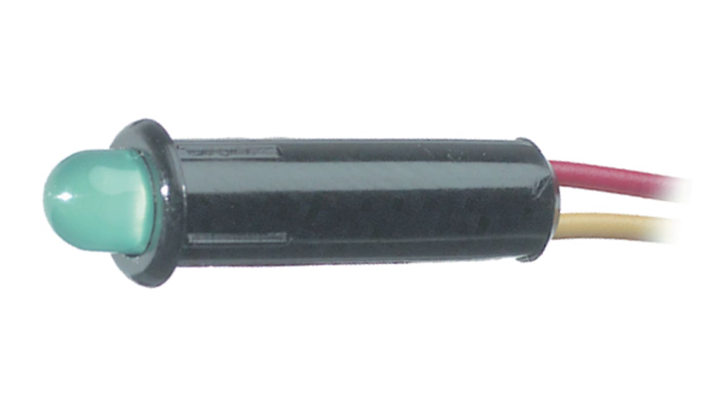 Oshino Lamps MD 577 G3 LED Tafeleinbau-Anzeige Grün 12-14V, Montage-Ø 6.35mm, Lötanschluss