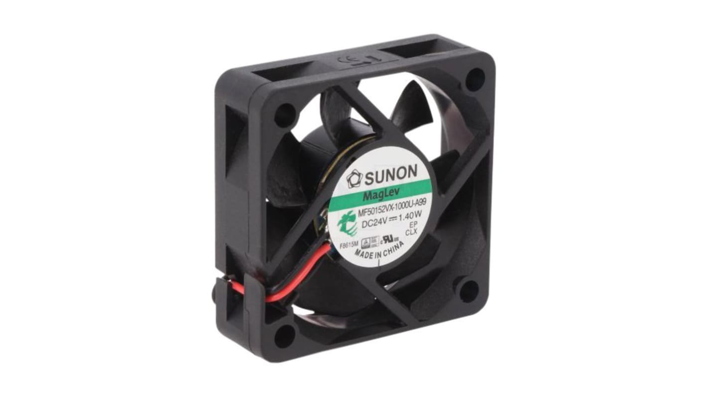 Sunon Axial Fan, 24 V dc, dc Operation, 18.6cfm, 1.54W, 64mA Max, 50 x 50 x 15mm