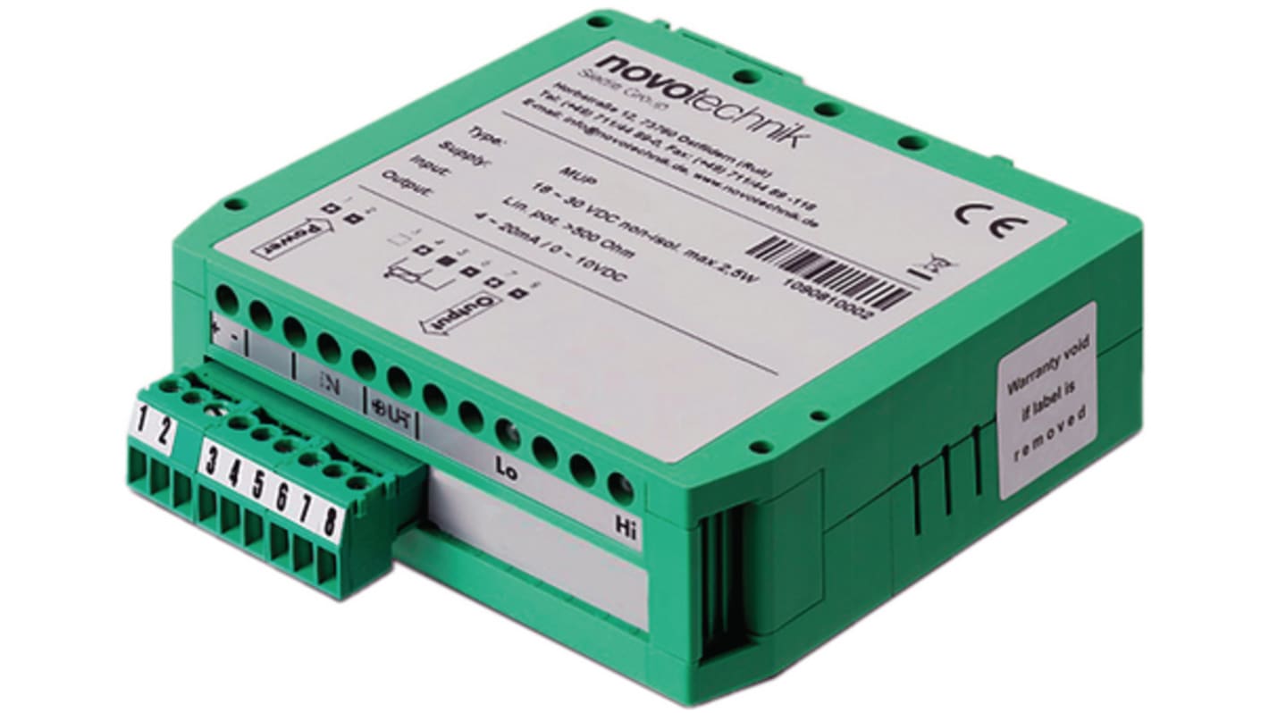 Novotechnik MUP080 Series Signal Conditioner, Current, Voltage Output, 18 → 30V dc Supply