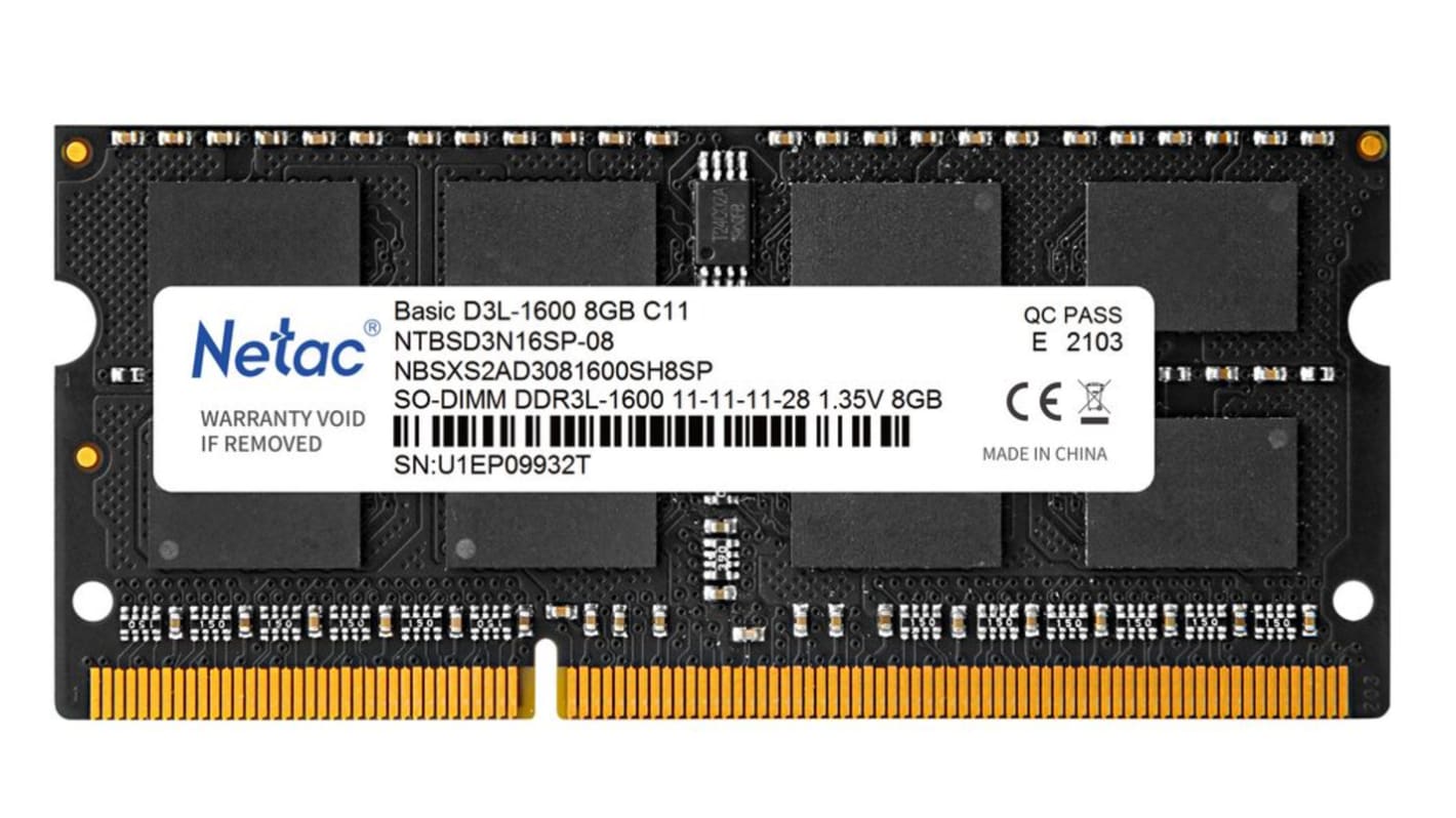 Netac 8 GB RAM, 1600MHz, SODIMM