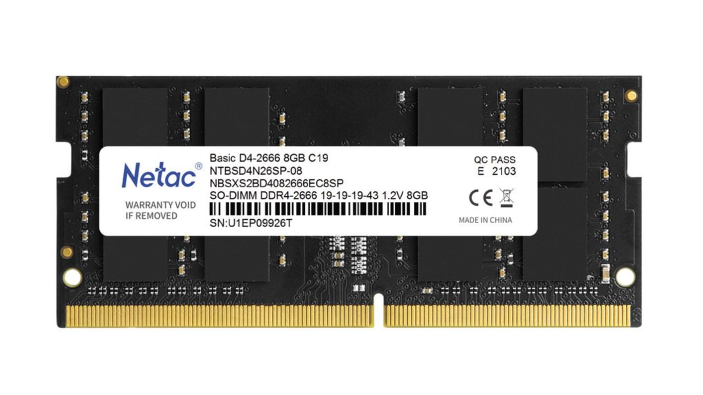 Netac 8 GB Desktop, Laptop RAM, 3200MHz, SODIMM, 1.2V