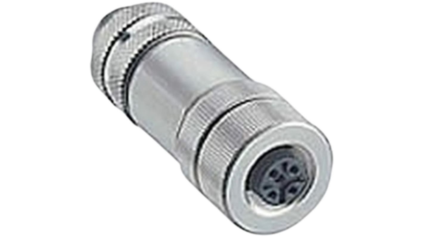 Lumberg Automation Industrial Circular Connectors, 4 Contacts, Cable Mount, M12 Connector, Socket, Female, IP67