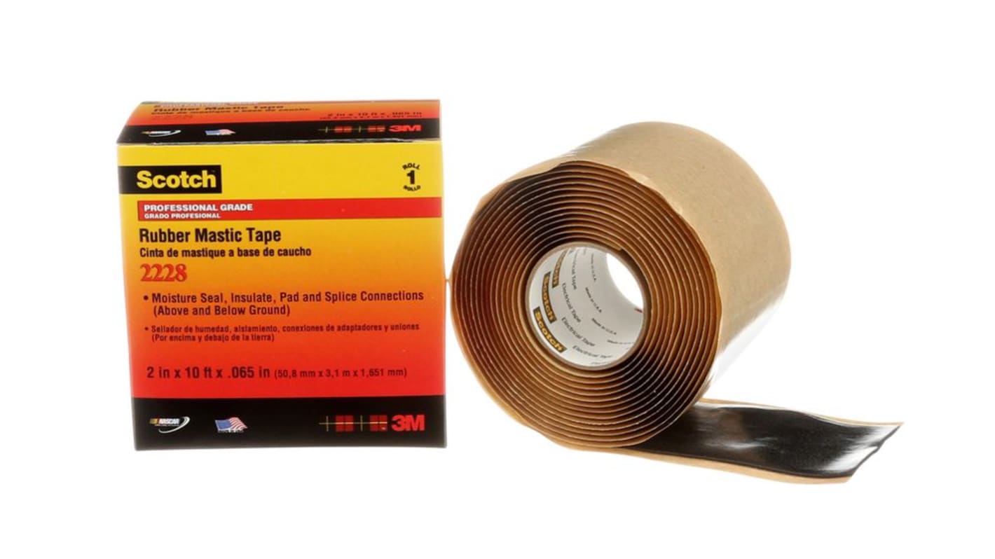 3M Black Ethylene Propylene Rubber Electrical Tape, 50.8mm x 3m