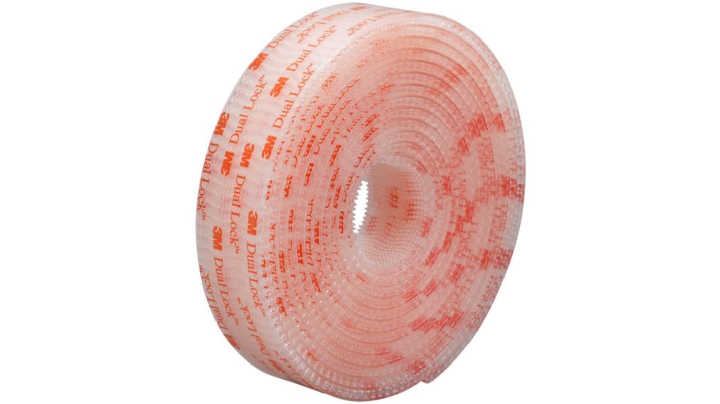 Sistema de cierre reposicionable de gancho tipo seta 3M de color Transparente, 25.4mm x 1.25m