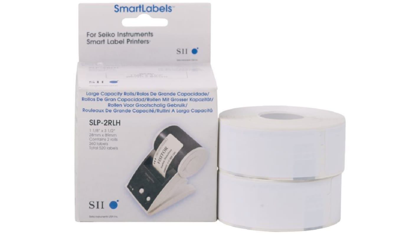 Seiko Instruments SLP White Label Roll, 28mm Width, 89mm Height, 260 pcsPer Roll Qty