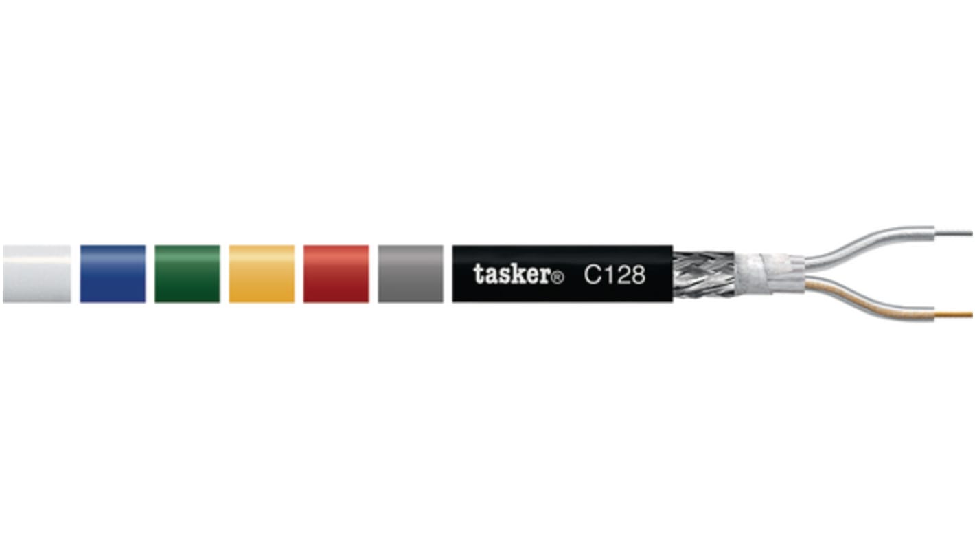 Tasker Audiokabel 2-leder, Sort, UD: 6.3mm, PVC Isolation, 0,35 mm2 CSA