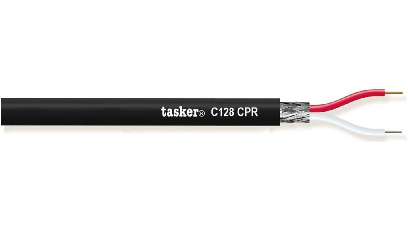 Tasker Audiokabel 2-leder, Sort, UD: 6.1mm, PVC Isolation, 0,35 mm2 CSA