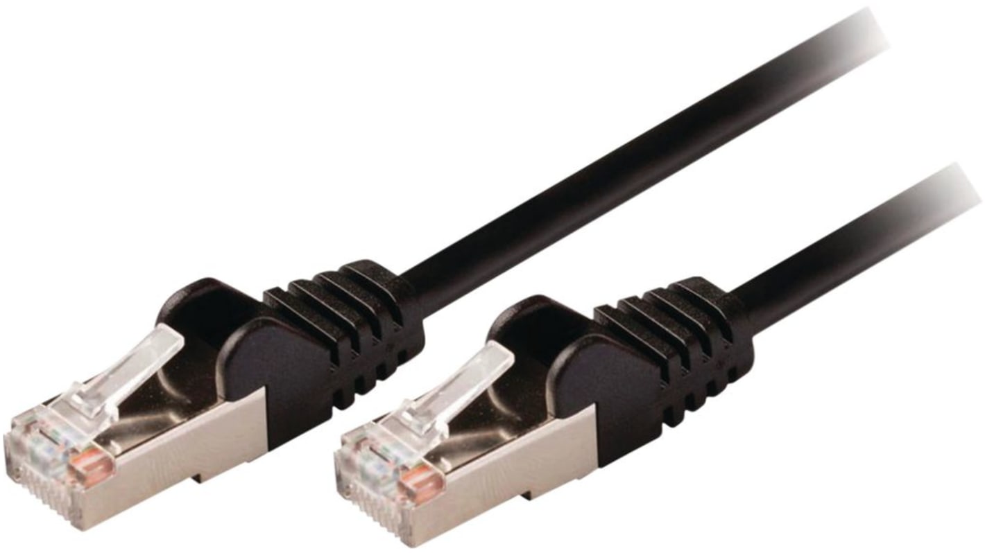 Cable Ethernet Cat5e SF/UTP Nedis de color Negro, long. 250mm, funda de PVC