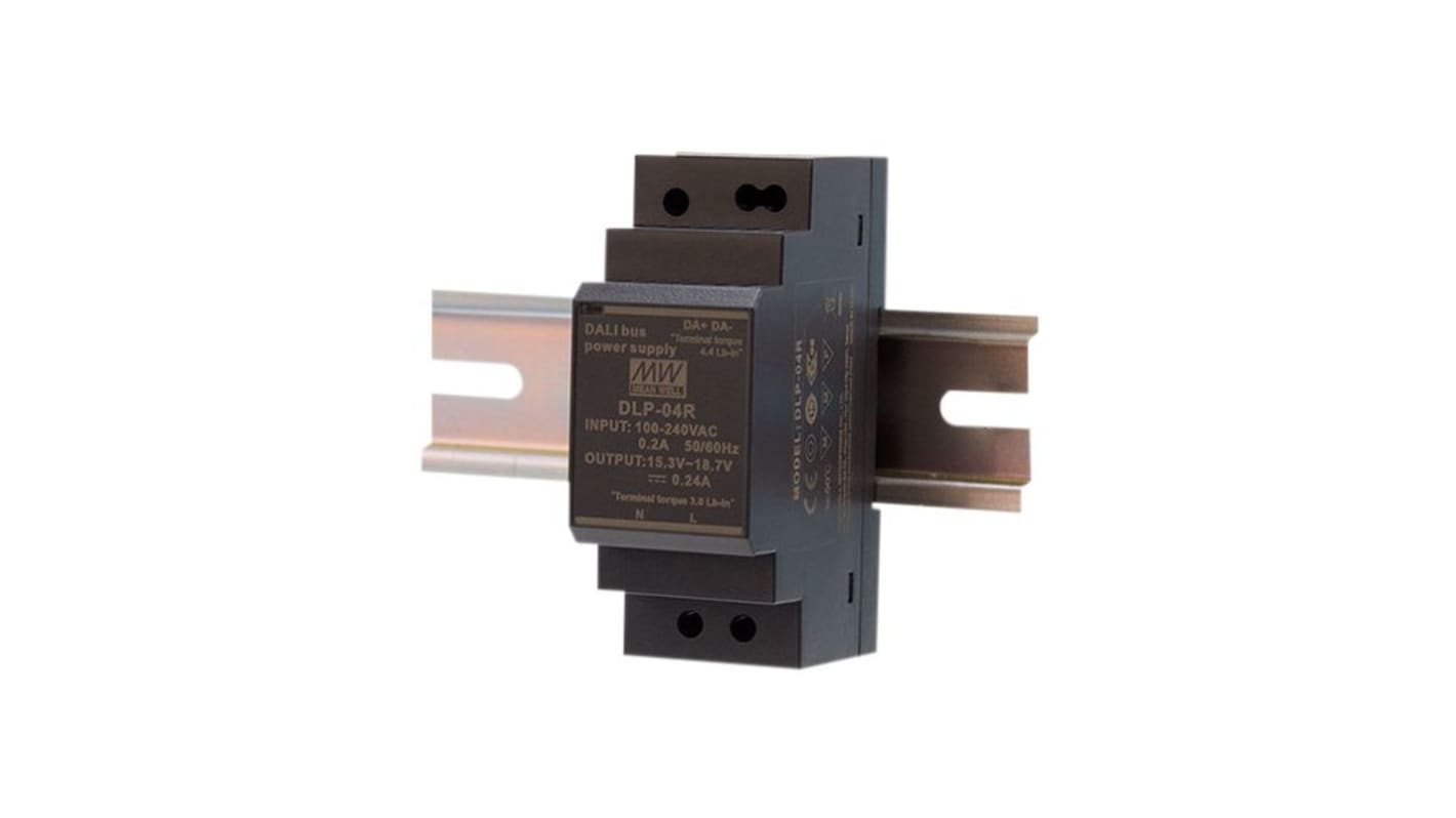 Alimentatore a montaggio su guida DIN MEAN WELL, 16V cc, 264V ca, 4W