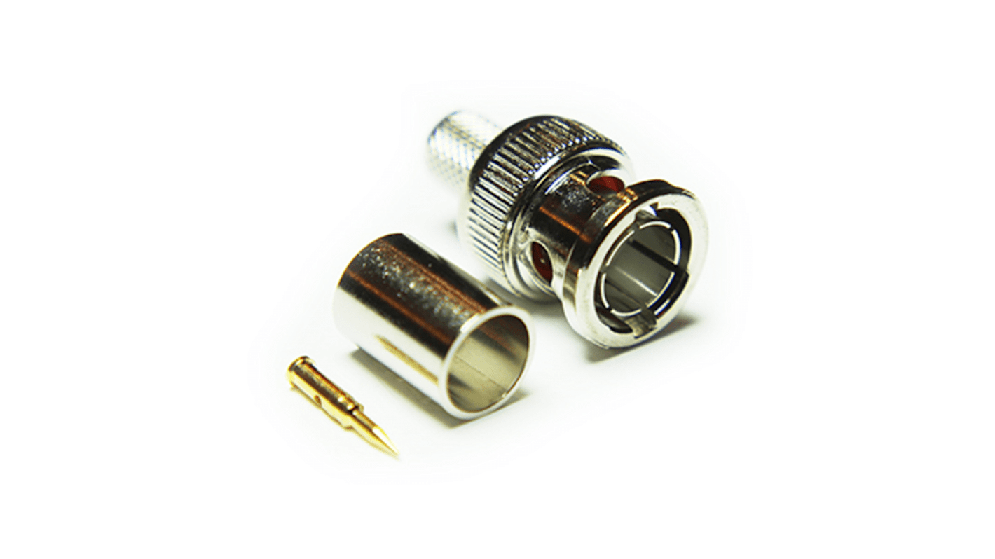 RS PRO, Plug Cable Mount BNC Connector, 75Ω, Crimp Termination, Straight Body