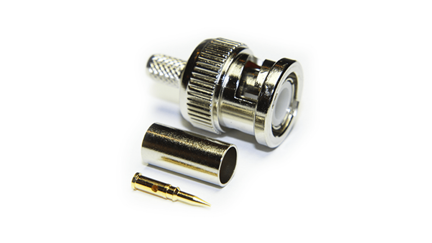 RS PRO, Plug Cable Mount BNC Connector, 50Ω, Crimp Termination, Straight Body