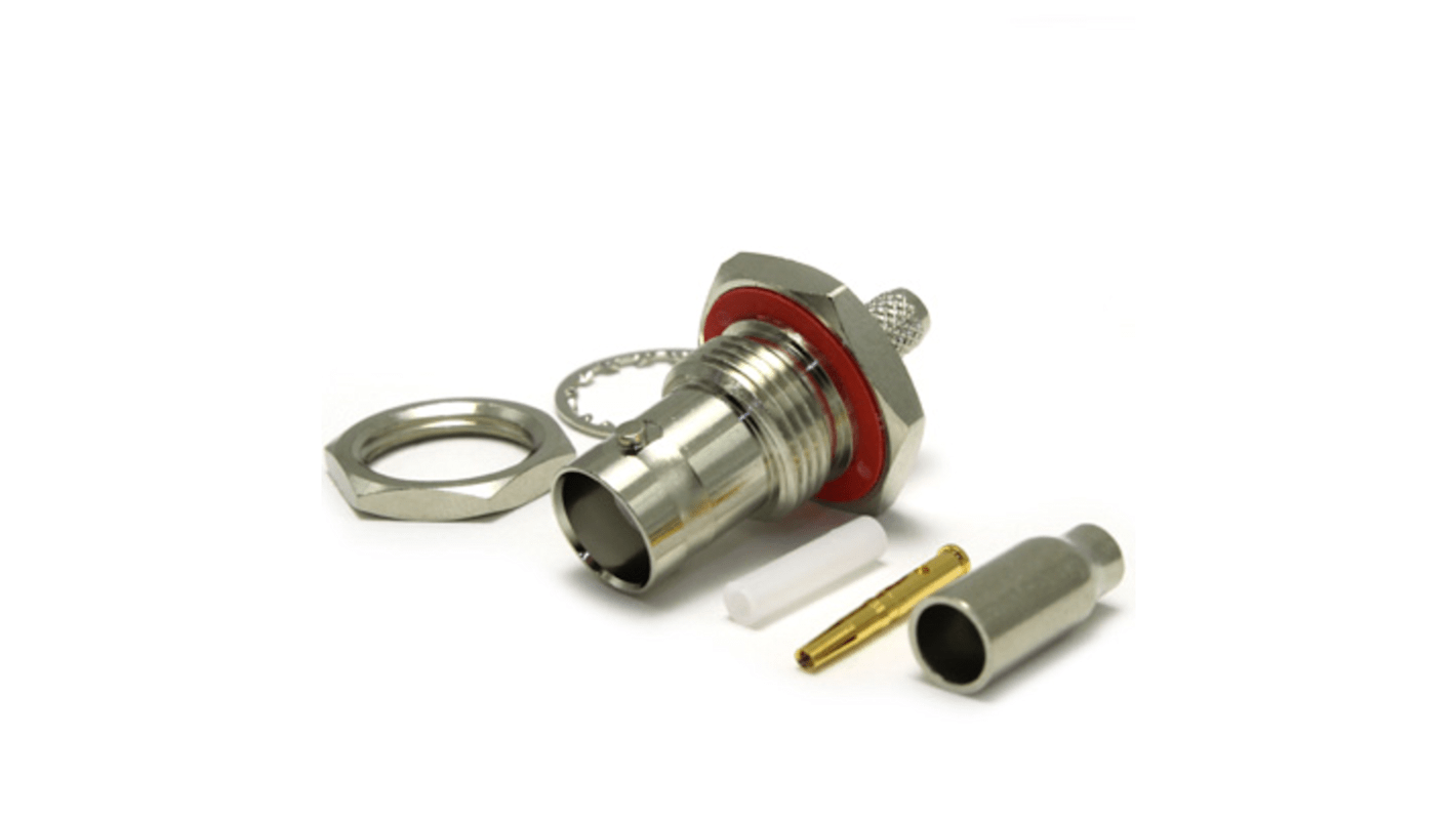 RS PRO Buchse Koaxialsteckverbinder BNC-Steckverbinder, Kabelmontage Crimp-Anschluss, für RG174-Kabel, 50Ω, Miniatur