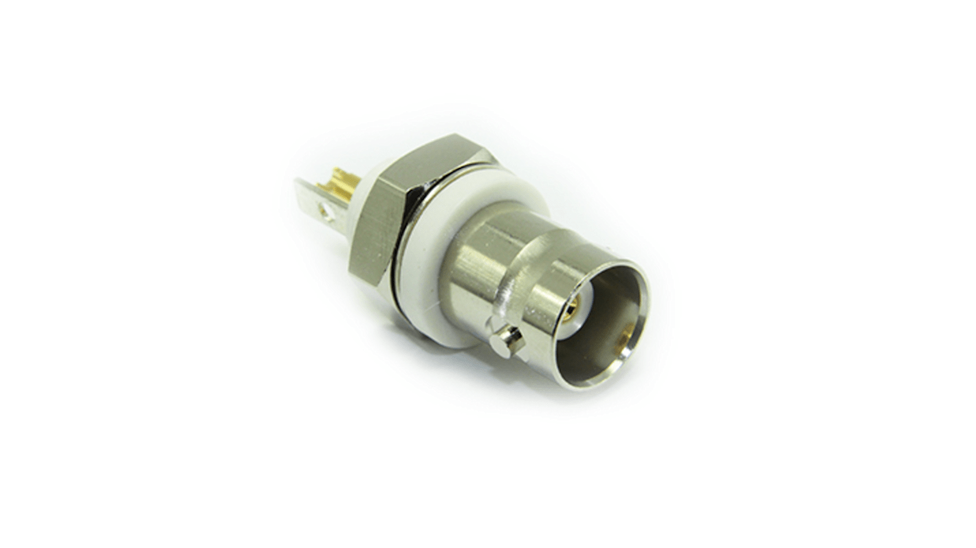 RS PRO, Jack Panel Mount BNC Connector, 50Ω, Solder Termination, Straight Body