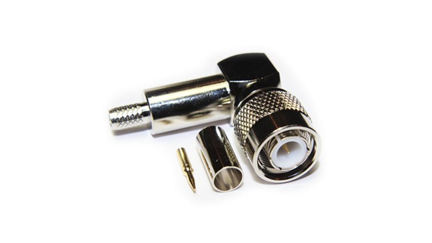 RS PRO, Plug Cable Mount TNC Connector, 50Ω, Crimp Termination, Right Angle Body