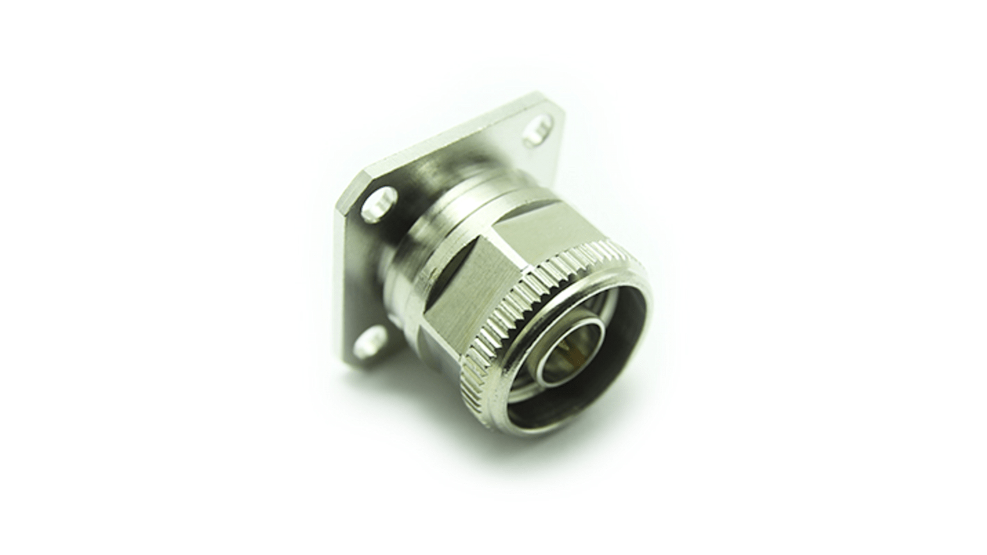 RS PRO N型连接器公插, 50Ω, 面板安装, 焊接端接, 直向